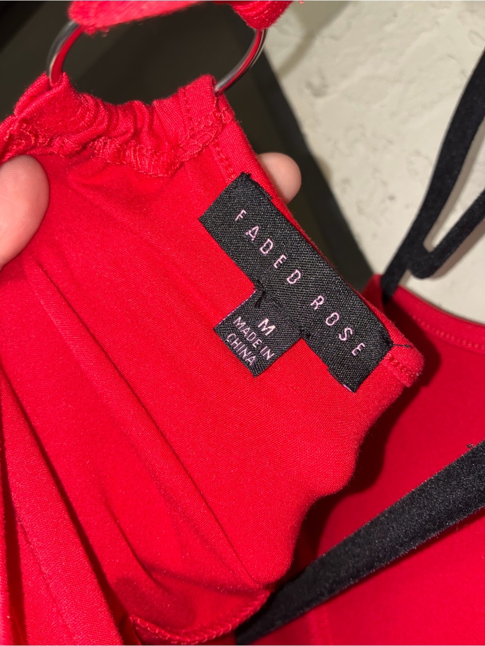 Women's Bright Red Short Sleeve Crop Top - Picture 3 of 3